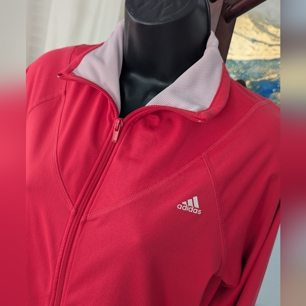 Adidas Climalite Full Zip Jacket Hot Pink Woman's  Size M - Picture 8 of 15